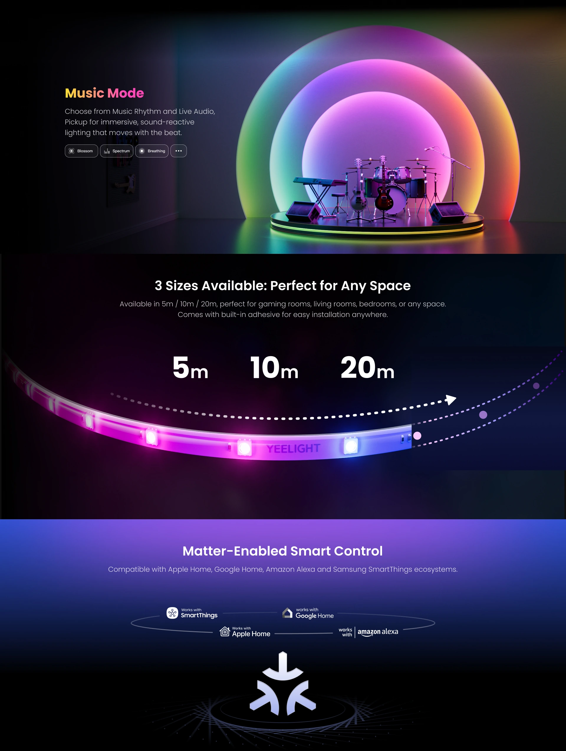 Smart LED Strip Lights D1 marketing section 2/5